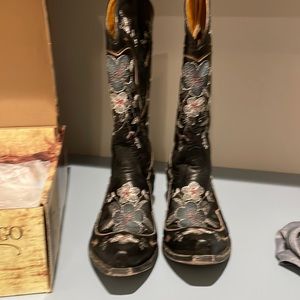Old Gringo Black/Bone Bonnie Pipin 13” cowboy boots